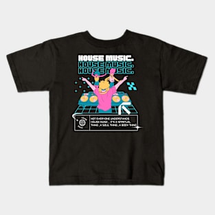 HOUSE MUSIC  - Dj Dancefloor (blue) Kids T-Shirt